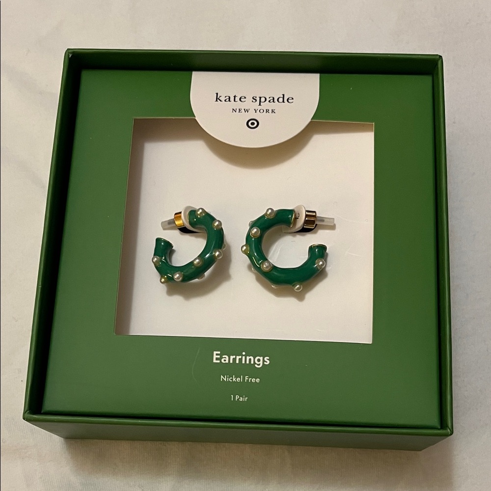 Kate Spade Green Hoop Earrings for Target
